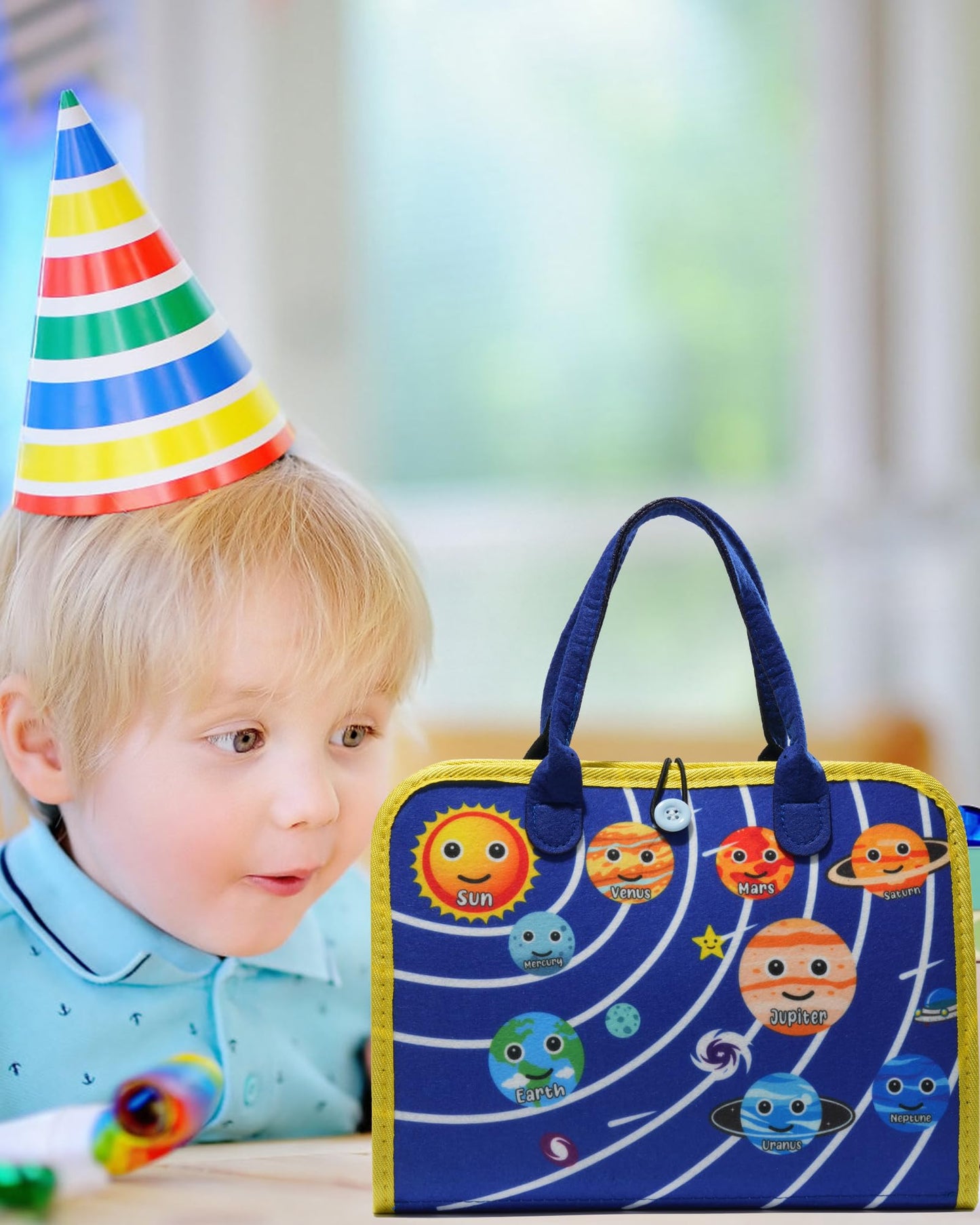 Busy Board Montessori Toys for 1 2 3 4 Year Old Girl Busy Book for Toddlers Preschool Learning Book for Fine Motor Skills, Sensory Toys for Autism Kids, Birthday Valentines Gifts for Boy 1-3 -Blue