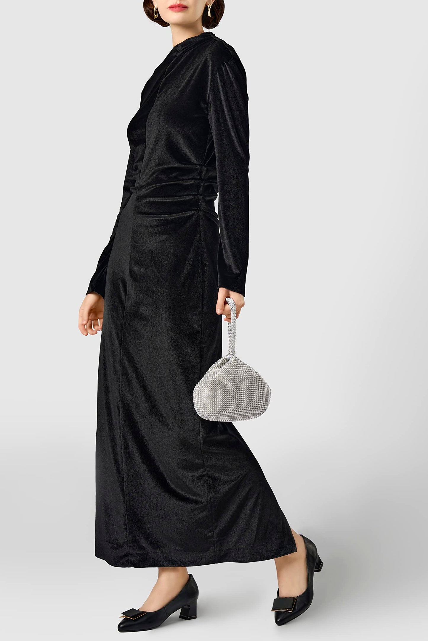 BABEYOND Women's Rhinestone Clutch Evening Bags Sparkly Glitter Triangle Purse for 1920s Party Prom Wedding