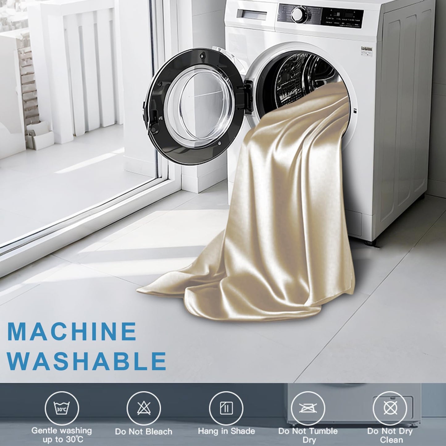 LOVSTOY Cooling Pillow Cases Body Size, Breathable Cool Pillowcases for Hair Skin and Hot Sleepers, Soft Silky Summer Pillow Cover with Envelope Closure, Desert Yellow, 20"x54"