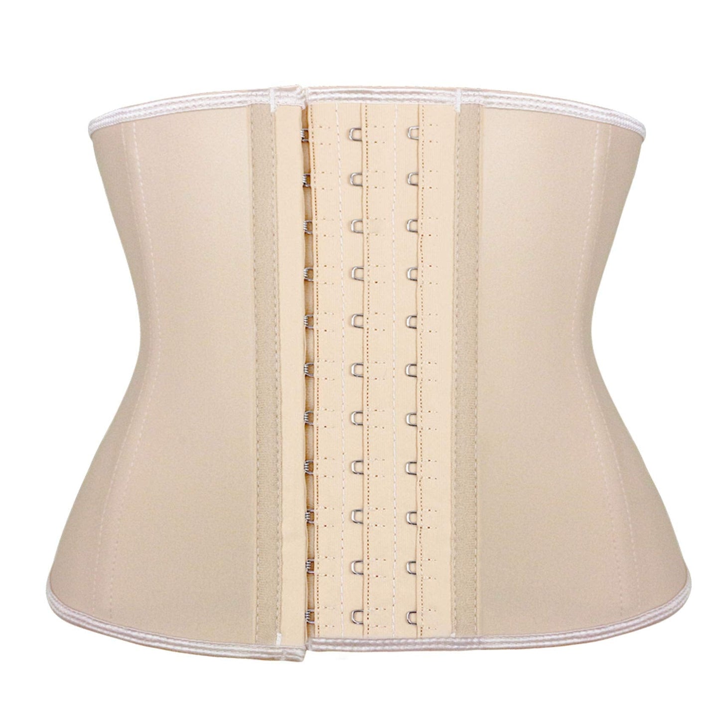 Atbuty Short Torso Waist Trainers Cincher Corset Underbust Body Shaper Latex Sport Girdle (Beige (9'' Short Torso, 9 Steel Bones), 2XS)