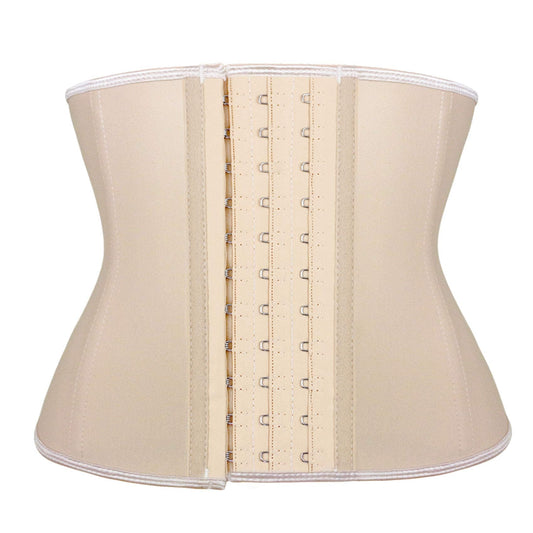 Atbuty Short Torso Waist Trainers Cincher Corset Underbust Body Shaper Latex Sport Girdle (Beige (9'' Short Torso, 9 Steel Bones), 2XS)