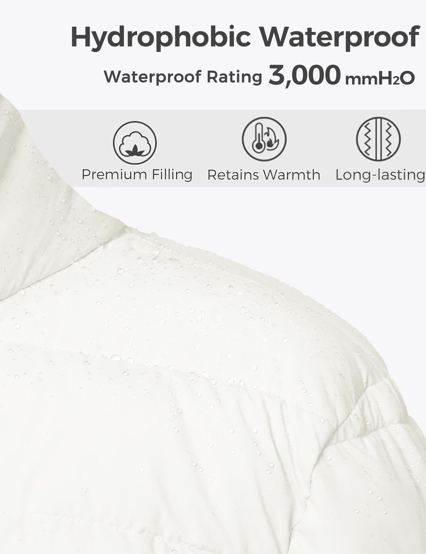 wantdo Women's Puffer Jacket Lightweight Warm Quilted Puffy Winter Coats White 1X