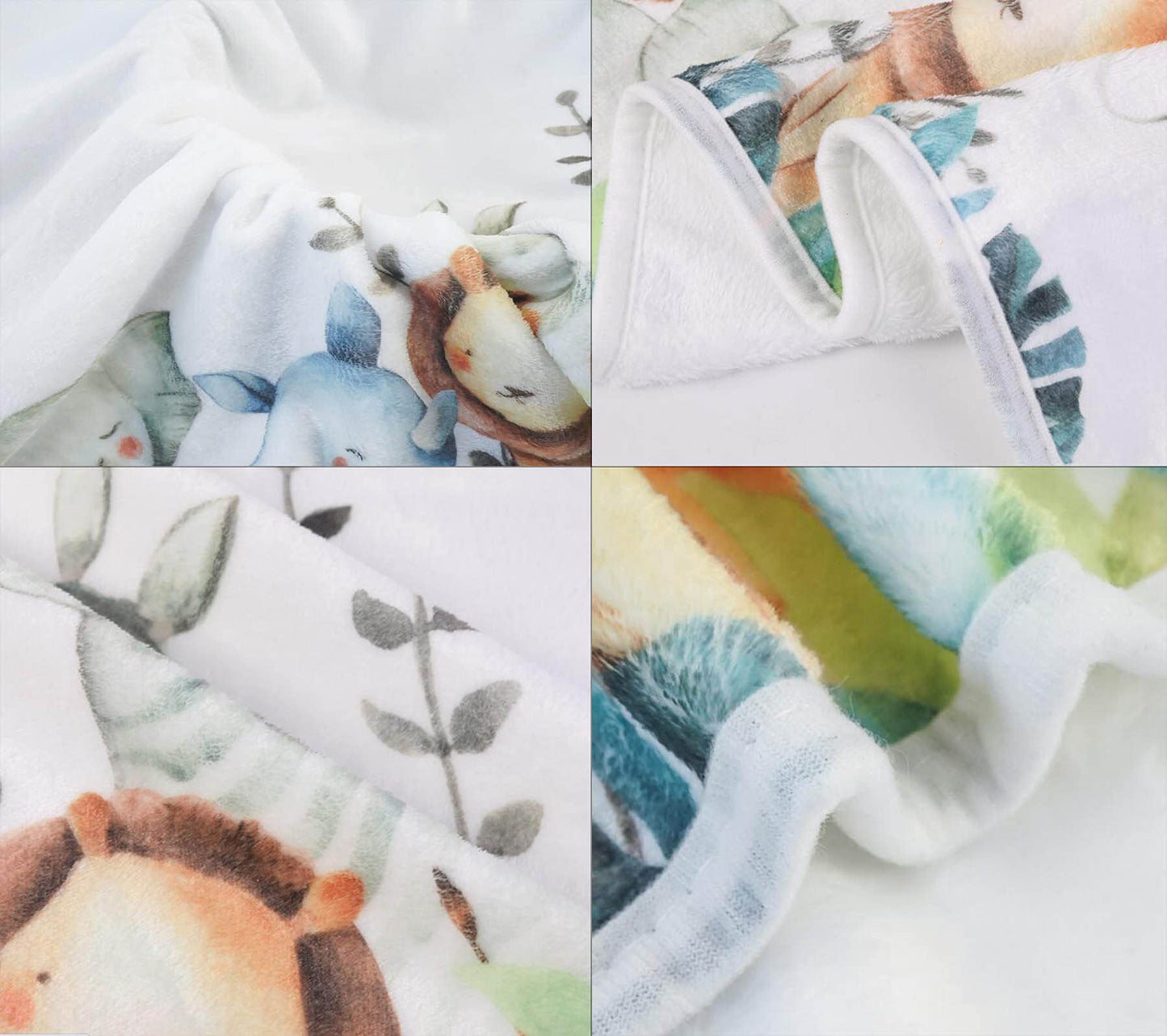 Popfavors, Yuzioey Safari Baby Monthly Milestone Blanket - Jungle Animals Growth Chart for Nursery Decor - White, 50Inx40In - Includes Marker