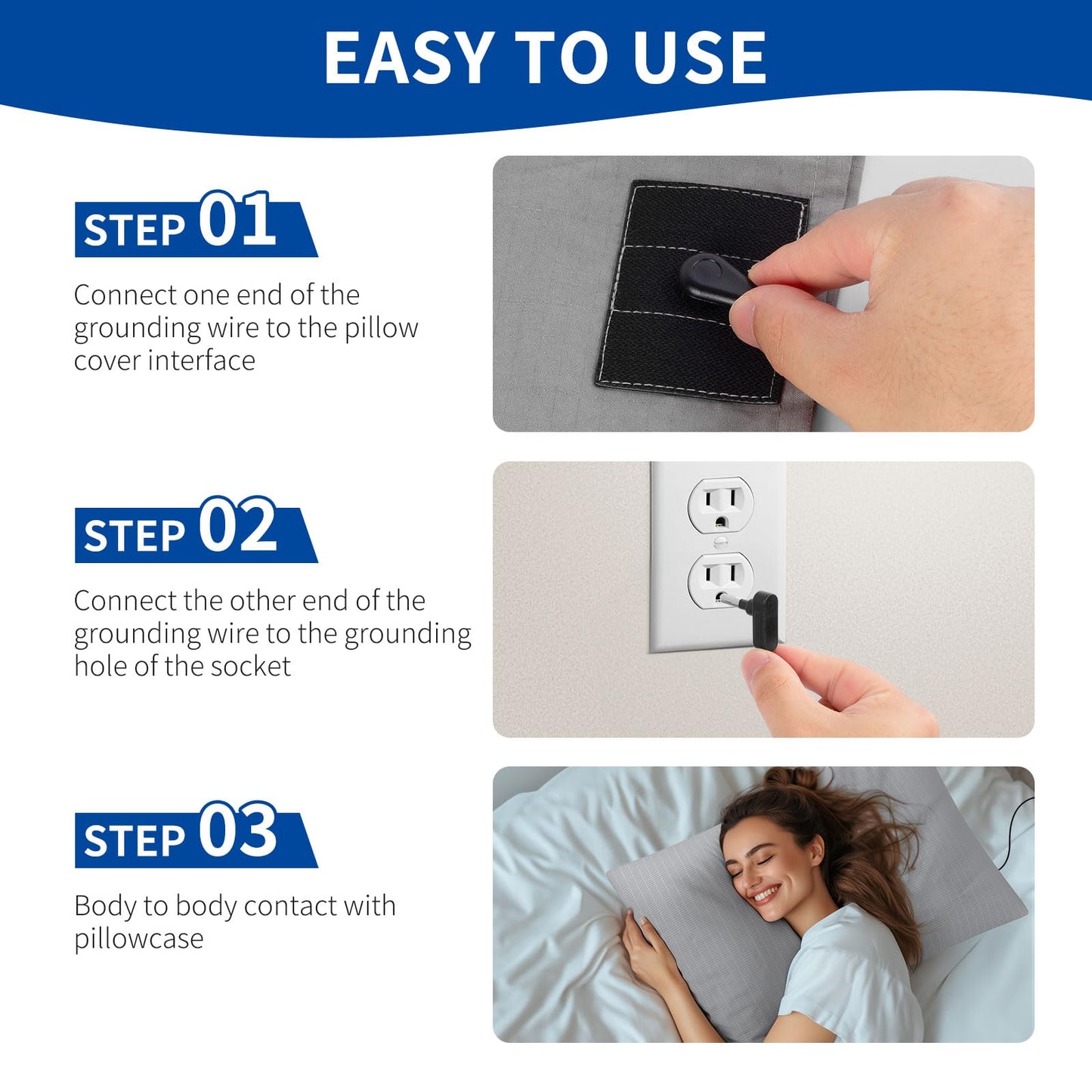 Grounding Pillow Case,Earth Connected Pillowcase,Bedding.Improve Sleep,Reduce Pain.90% Organic Cotton, 10% Silver Fiber (Gray, 30 * 20.5inch)