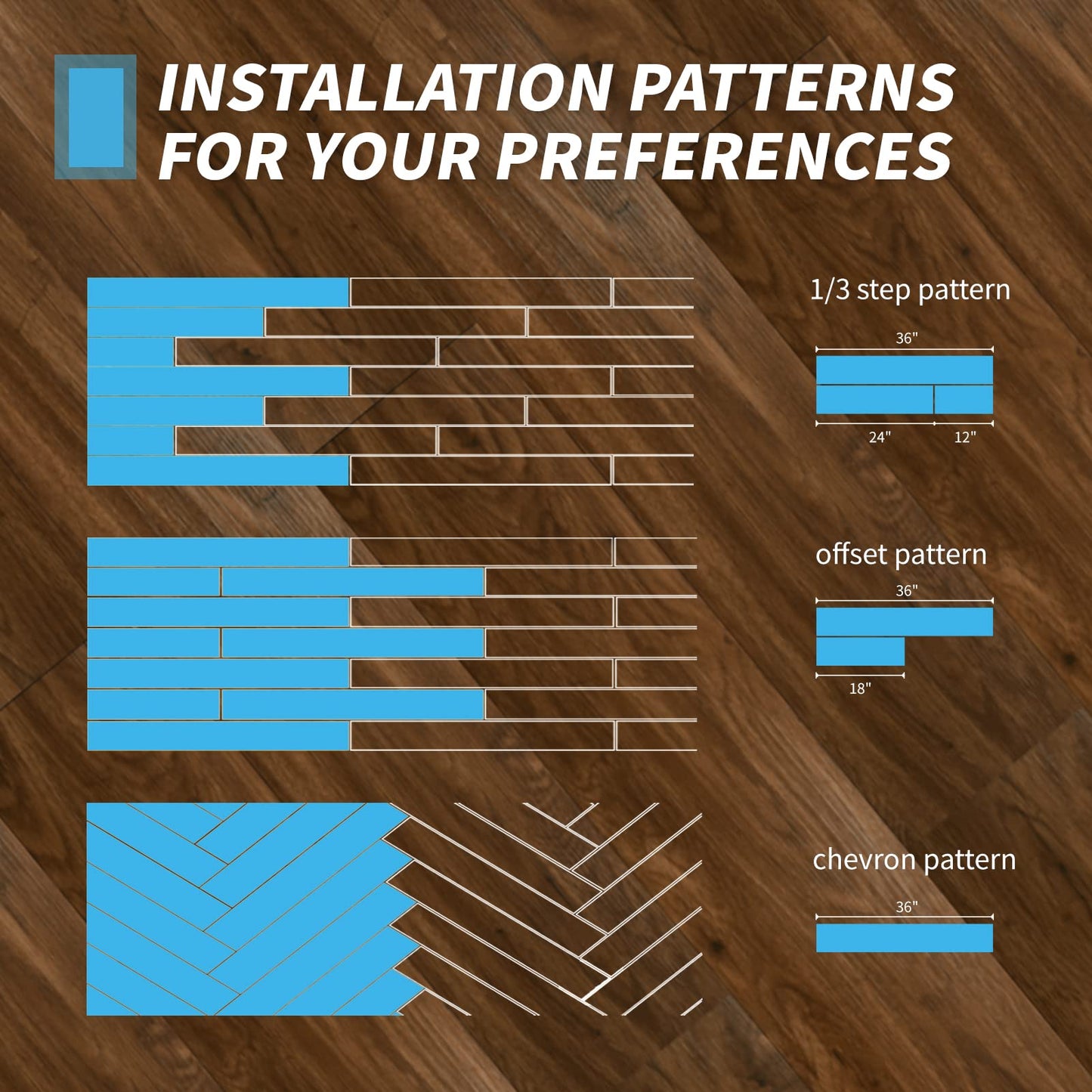 Art3d 36-Pack 54 Sq.ft Peel and Stick Floor Tiles Vinyl Plank Flooring Wood Look, Adhesive and Waterproof Tile Sticker for Bedroom, Living Room, Kitchen, RV in Rosewood