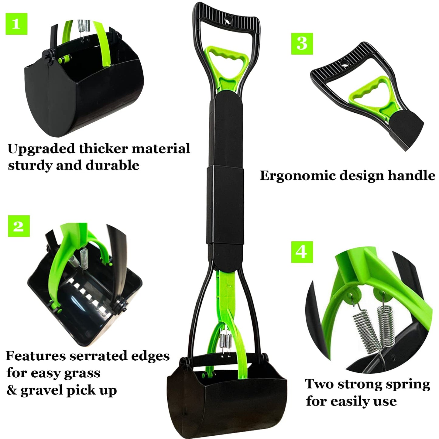 ienjoyed 28" Large Pooper Scooper for Dogs, Heavy Duty Poop Scooper for Large Medium & Small Dog, Pet Dog Pooper Scooper for Grass & Gravel Pick Up