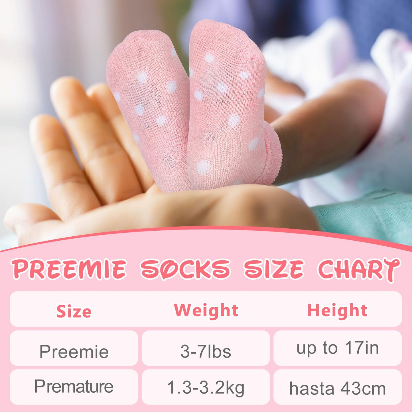 Twistover 10 Pairs Preemie Baby Terry Cotton Turn Cuff Socks for Newborn Girls Boys - Nicu(Pink, White,Preemie)
