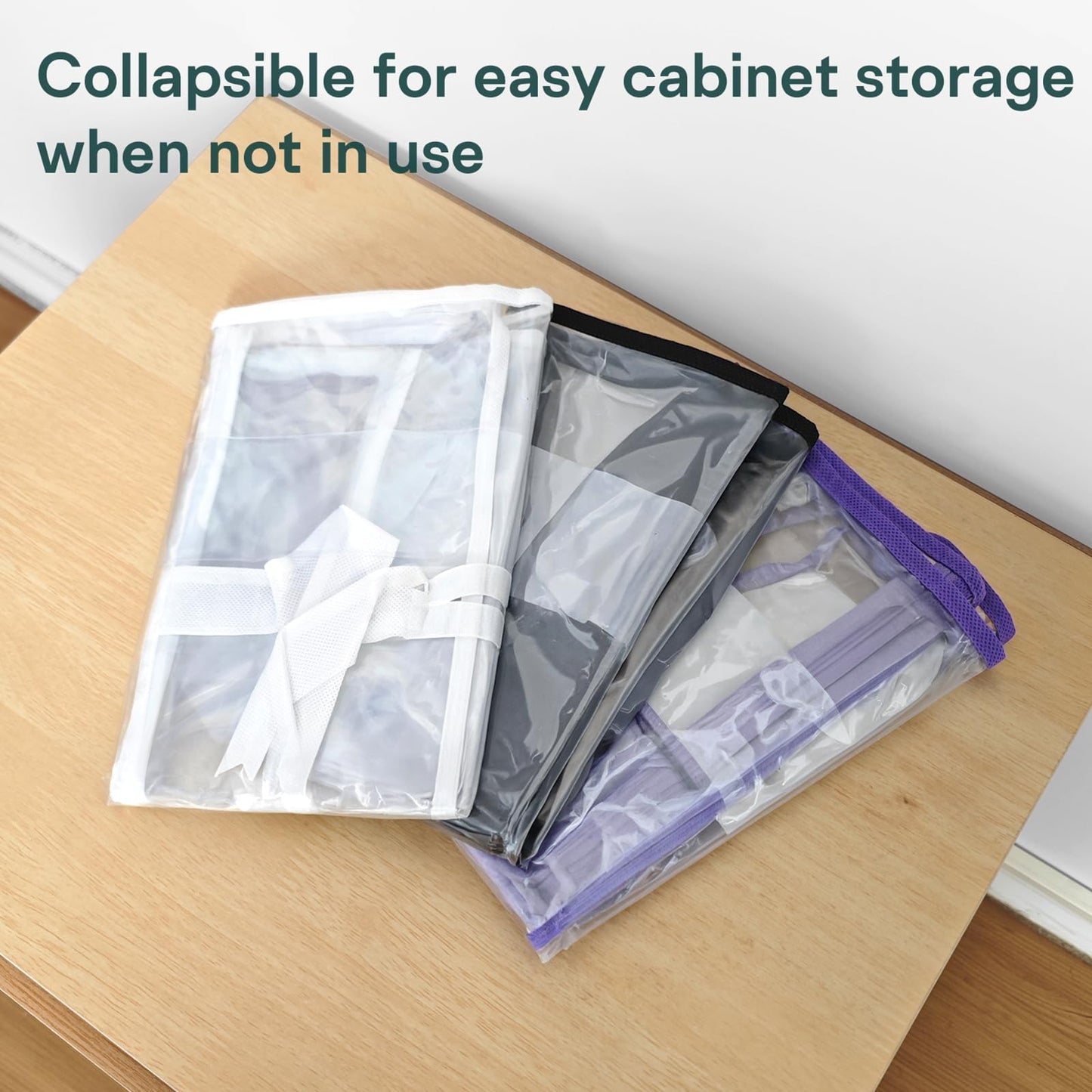 5PACK Clear Zippered Storage Bag for Clothes, 22L Clear Storage Bags, and Blanket Storage Bags for Bedding, Blankets, Comforters, Clothing, Books, DVD & CD (White)