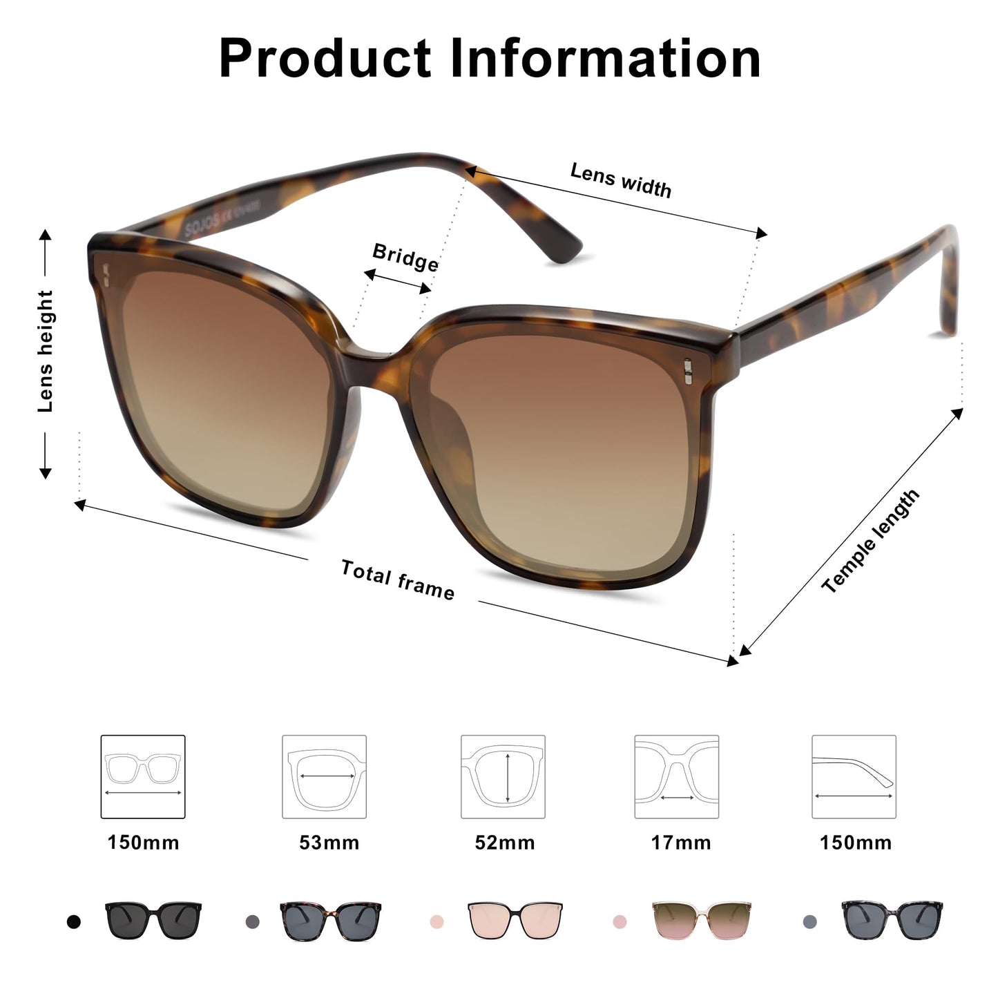 SOJOS Sunglasses for Women Men Vintage Style Shades SJ2157,Brown/Gradient Grey