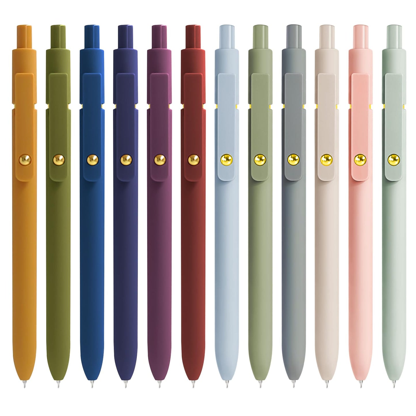 Gel Pens, 6 Pcs 0.5mm Fine Point Smooth Writing Pens Cute Pen, High-End Series Black Ink Pen for Journaling Note Taking, School Office Supplies for Women Men (6 Pcs Gold Vintage)