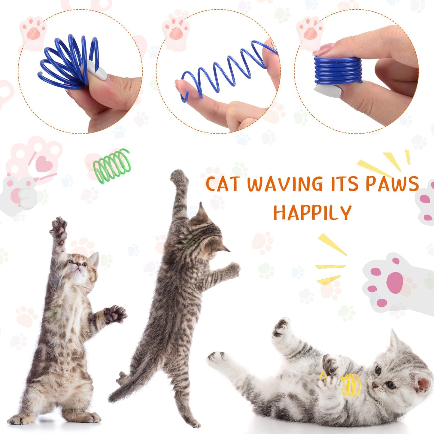 Shappy 150 Pcs Cat Toys Bulk Kitten Toys Pack Variety Funny Interactive Gift Including Mice Rainbow Balls Spring Crinkle Balls for Indoor Cat Kitty Kitten(Classic)