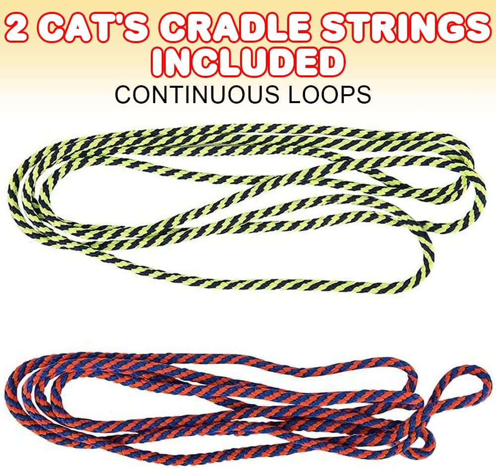 ArtCreativity 63 Inch String for Cat’s Cradle Game, 2 Pieces, Long & Slightly Stretchy, Classic Indoor and Outdoor Fun for Kids, Party Favor and Gift for Boys and Girls, Updated: Continuous Loop