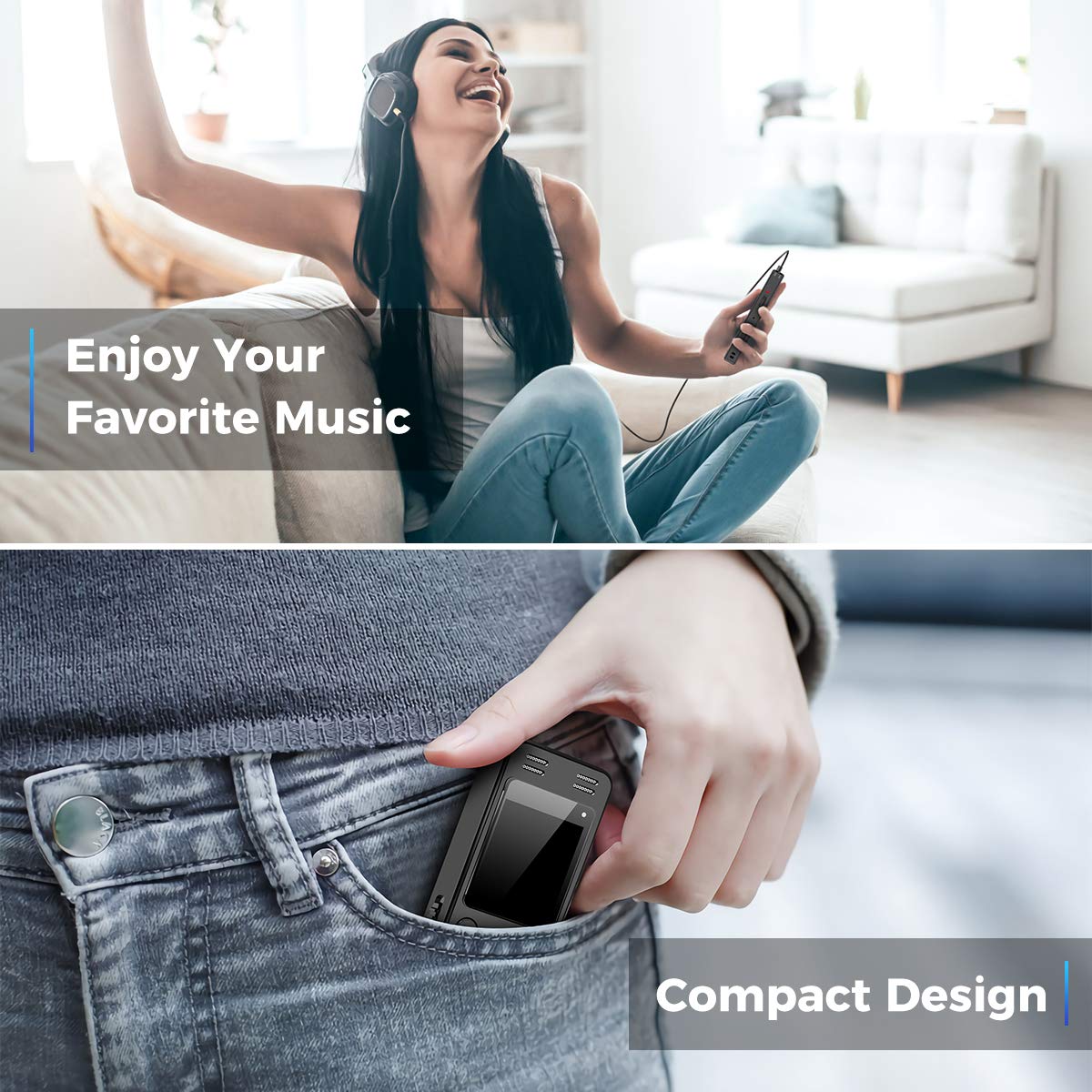 128GB Digital Voice Recorder for Lectures Meetings - EVIDA 9296 Hours Voice Activated Recording Device Audio Recorder with Playback,Password