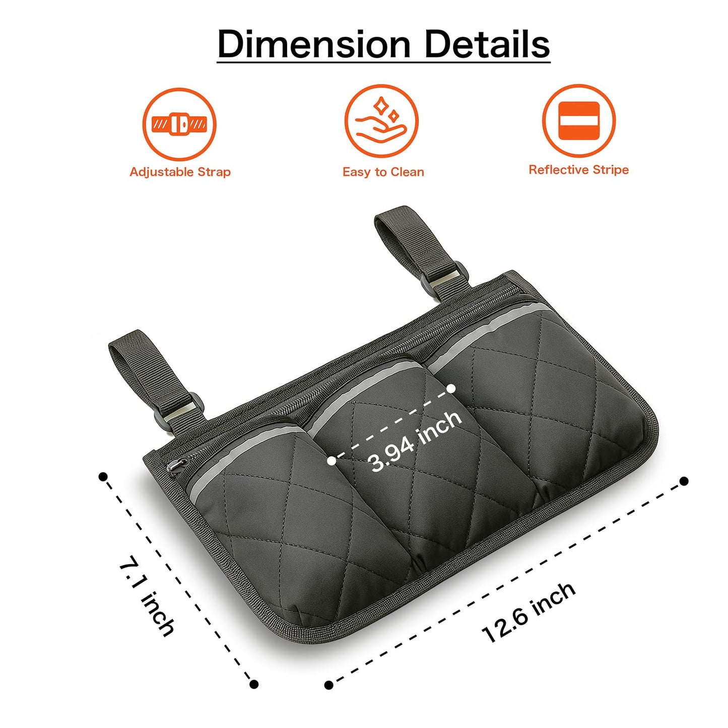 Stroller Caddy Stroller Organizer With Cup Holder, Non Slip Straps Stroller Bag for Phone, Pet Stroller Accessories,Universal Stroller Organizer, stroller caddy,Fits Single & Double Strollers