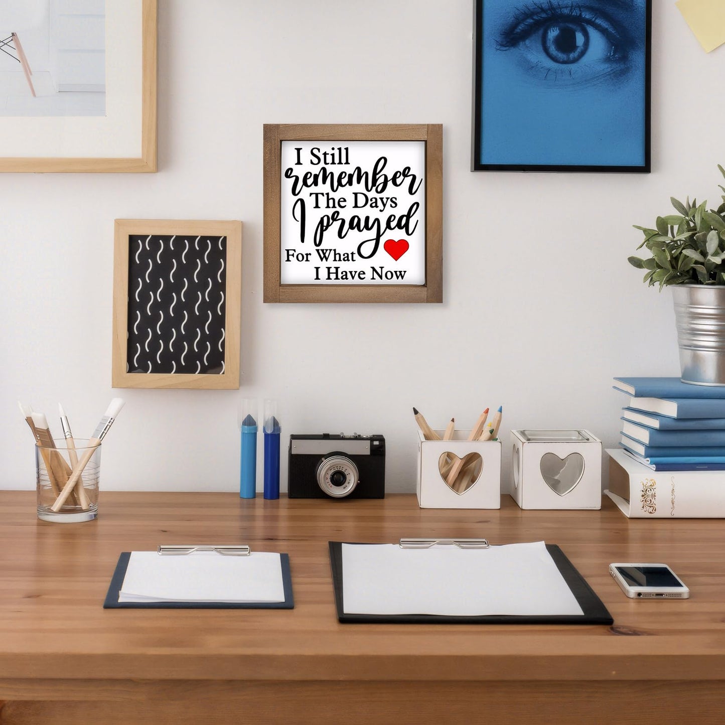 pechpell I Still Remember The Days I Prayed Sign, 6 Inch Wooden Christian Home Decor, Rustic Bible Verse Wall Art for Table Shelf Desk Office Kitchen Bathroom Farmhouse Decorations