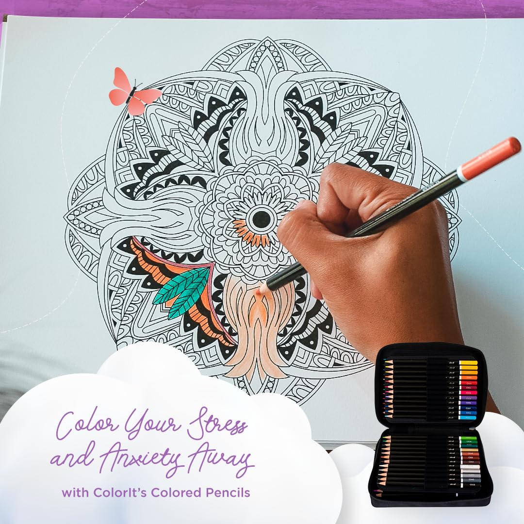 Mandala Coloring Book for Adults with Thick Artist Quality Paper, Hardback Covers, and Spiral Binding by ColorIt