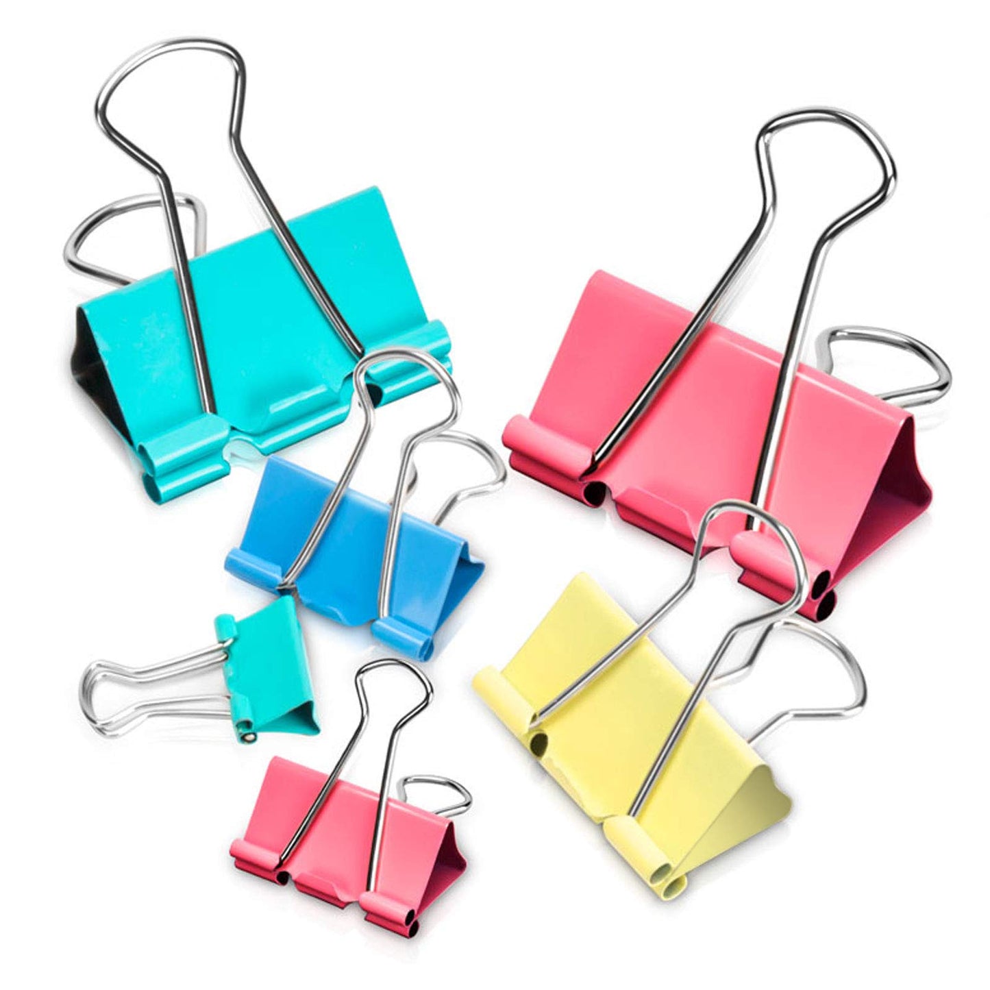 Binder Clips - Assorted Sizes 100 Count, X Large, Large, Medium, Small, Mini Paper Clamps Combination, Suitable for Office Supplies, Home, and School Use