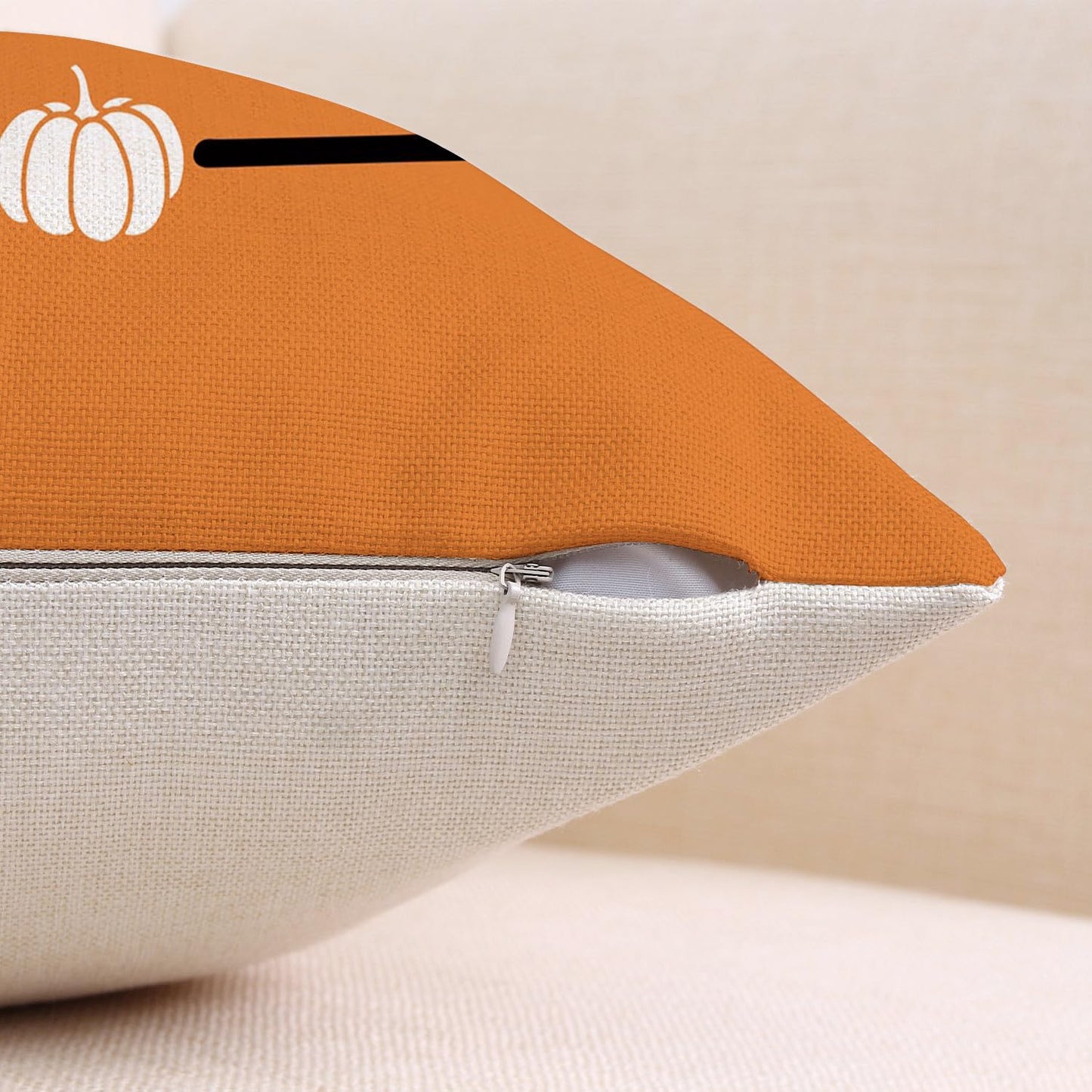 Gujiahone Fall Throw Pillow Covers 18 x 18 Inch Set of 4 Buffalo Check Plaid Pumpkin and Truck Thankful Blessed Fall Thanksgiving Decorative Cushion Cases for Sofa Couch Bed