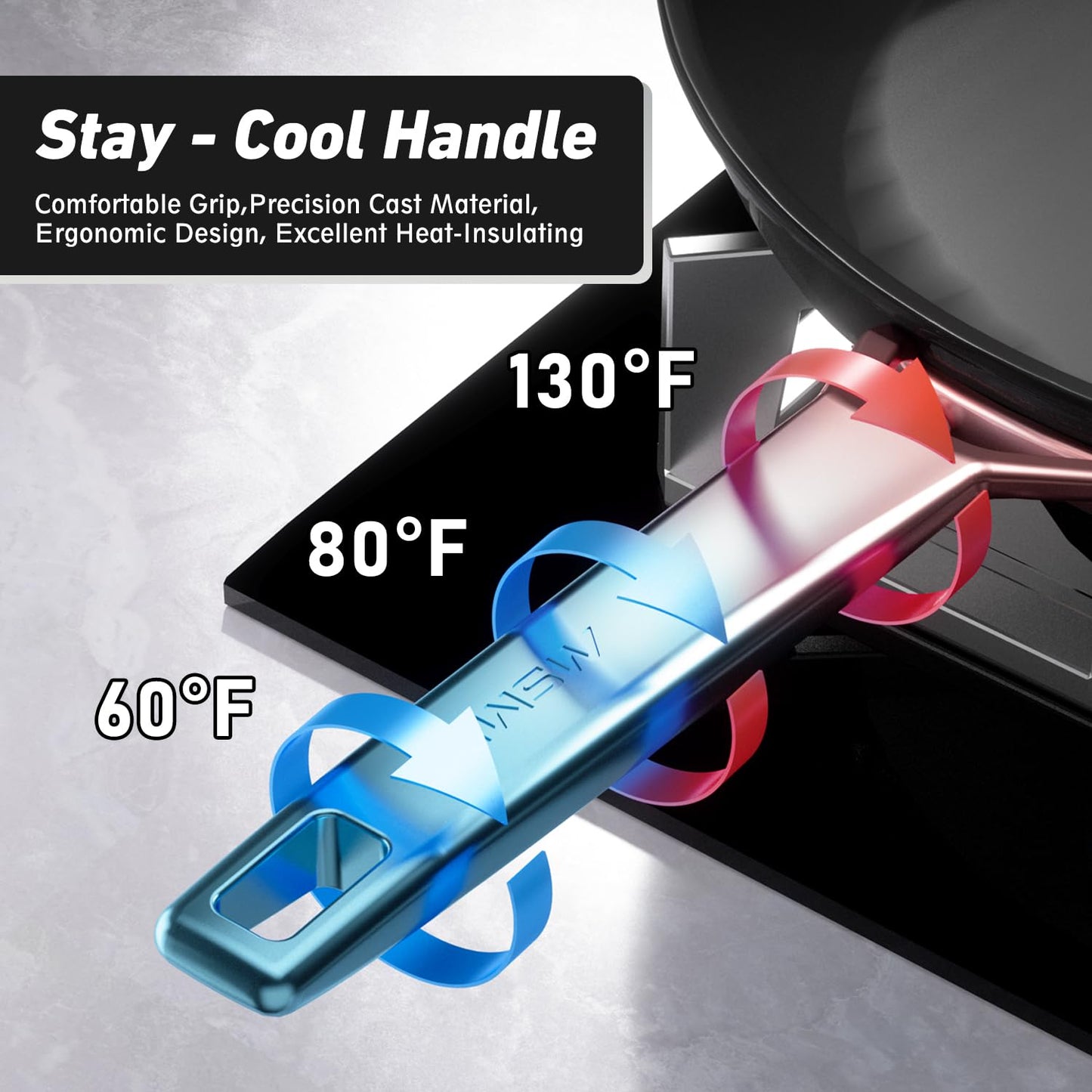 MsMk 7 inch Small Nonstick Frying Pan with Lid, Non stick Egg Omelet Skillet, PFAS & PFOA Free Non-Toxic, Induction Skillet, Oven Safe to 700°F Pan for Cooking, Dishwasher Safe