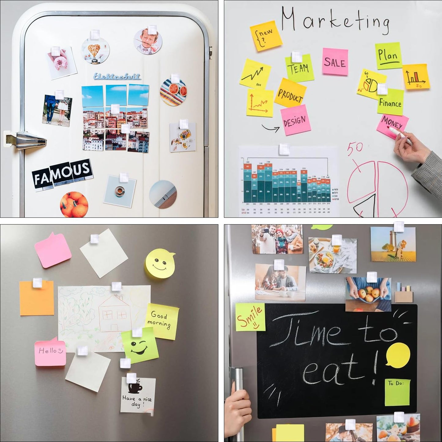 30Pcs Fridge Magnets，Cute Glass Decorative Magnets ，Refrigerator Magnets,Whiteboard Magnets, Strong Holding Power,White