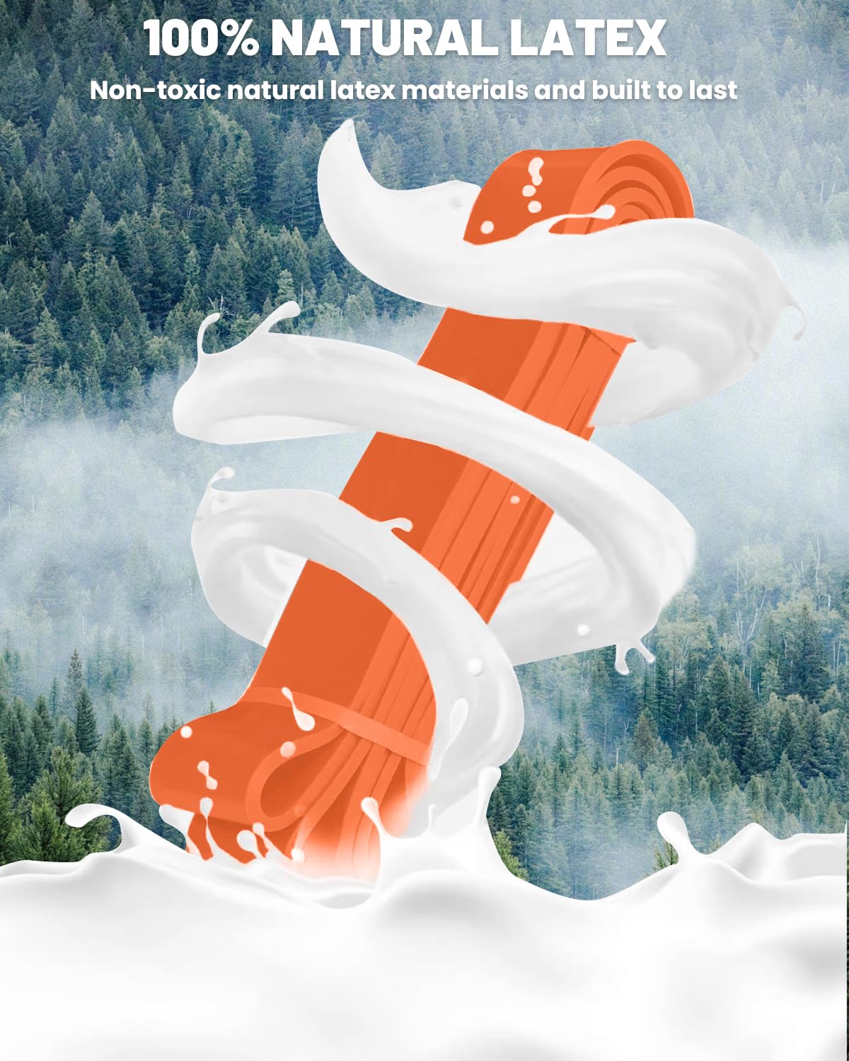 ROSAPOAR Resistance Band Pull up Band Fitness Exercise Bands Natural Latex for Workout Body Stretch Powerlifting Band Fitness Sport Training at Home/The Gym - Light Orange