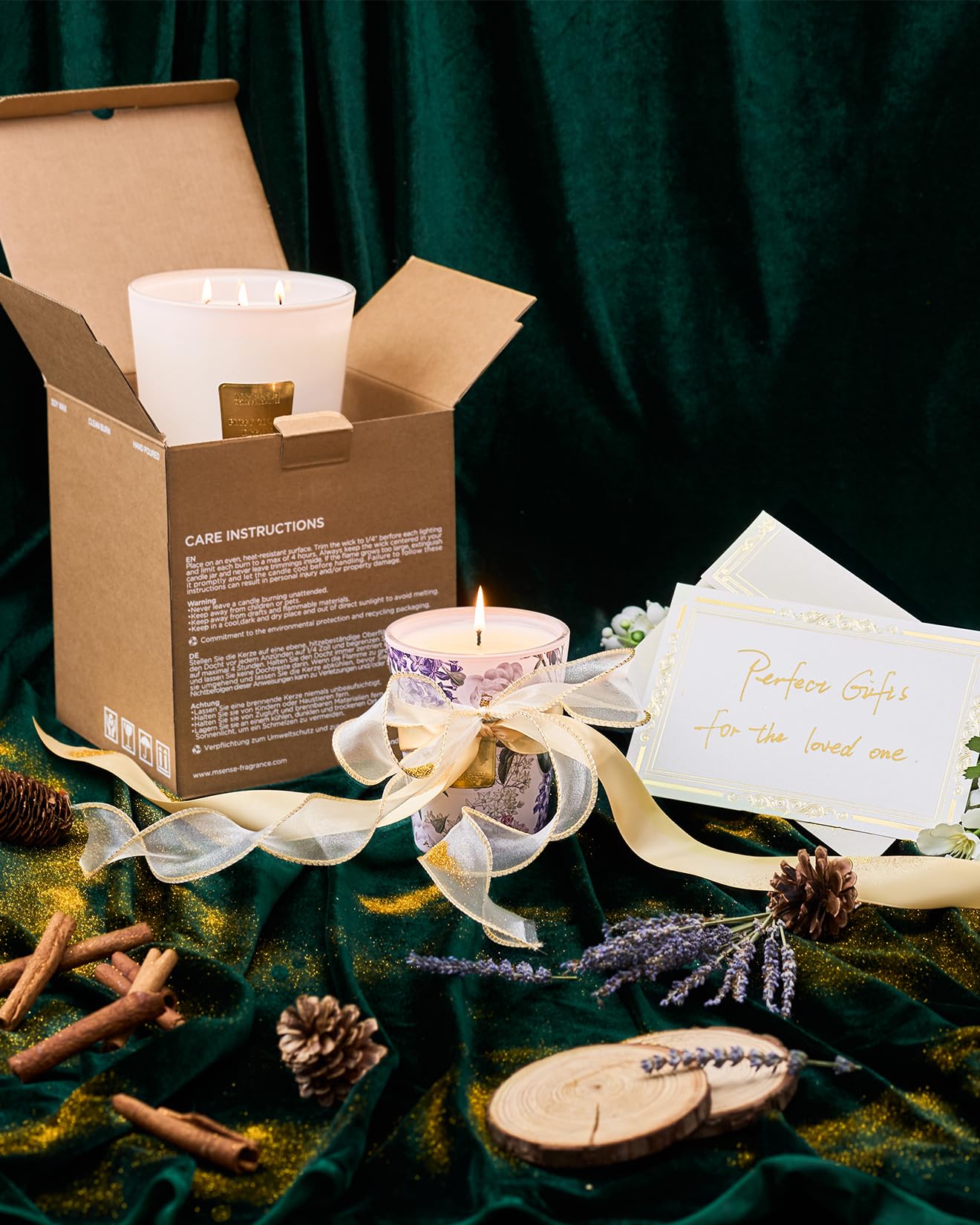 M&SENSE Peony Blush Sude Scented Natural Soy Wax Candle, 14.1oz 60 Hours Long Lasting Slow Burning Candles for Home Decor, Aromatherapy Candle for Stress Relief