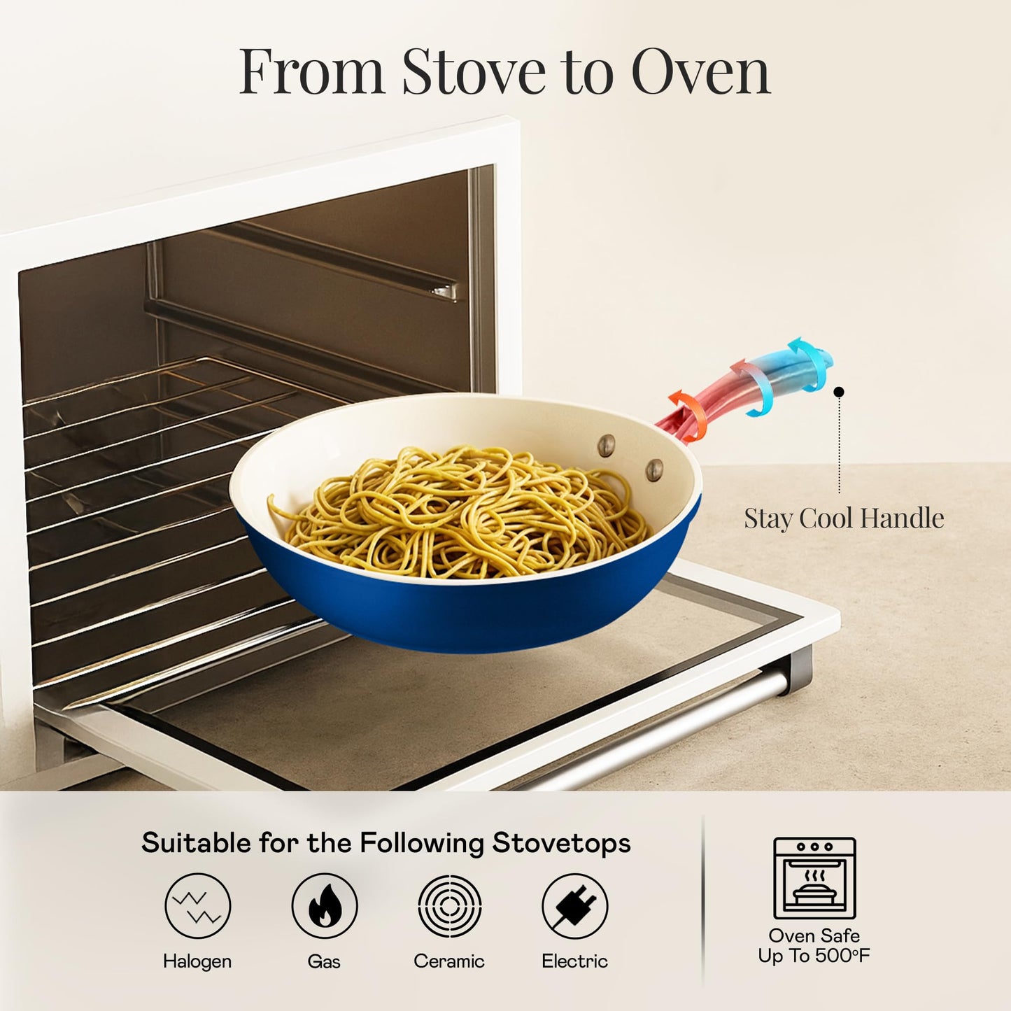 Gotham Steel 12 Pc Ceramic Cookware Set Nonstick, Ceramic Pots and Pans Set Non Stick with Steamer for Cooking, Non Toxic PFOA PFOS Free, Premium Stay Cool Handles, Oven & Dishwasher Safe