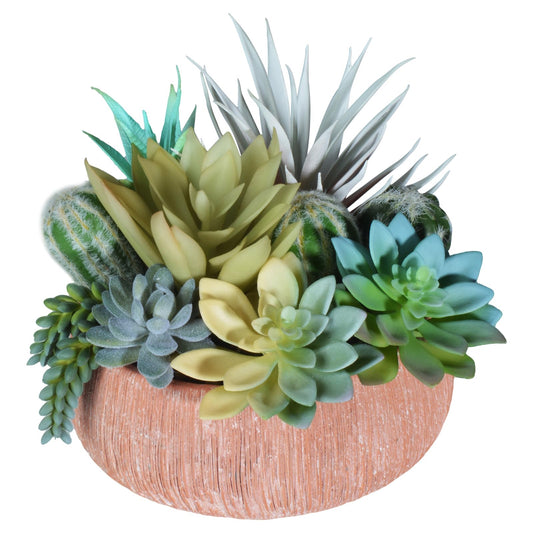 Hisow Premium Assorted Artificial Succulent Collection - Large Real Touch Artificial Cactus, Aloe Vera & Succulent Plants Artificial with Pots for Home Office Indoor (Artificial Coconut Shell - Pot)
