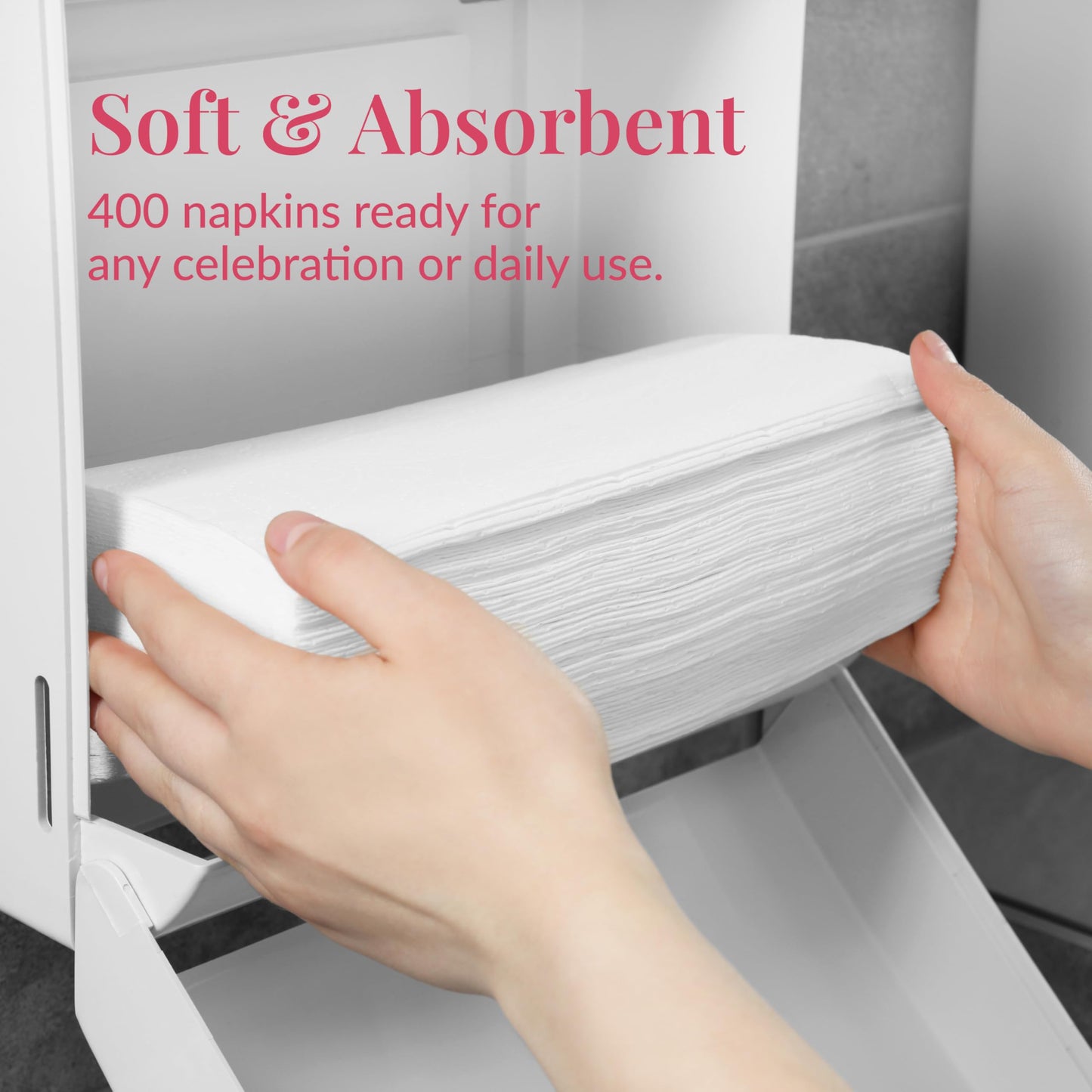 Prestee 400 Linen Feel Disposable Paper Hand Towels - White, Event Supplies, Disposable Guest Towels, Wedding Napkins, Disposable Napkins for Guest Bathroom, Christmas Parties, Holiday Dinners