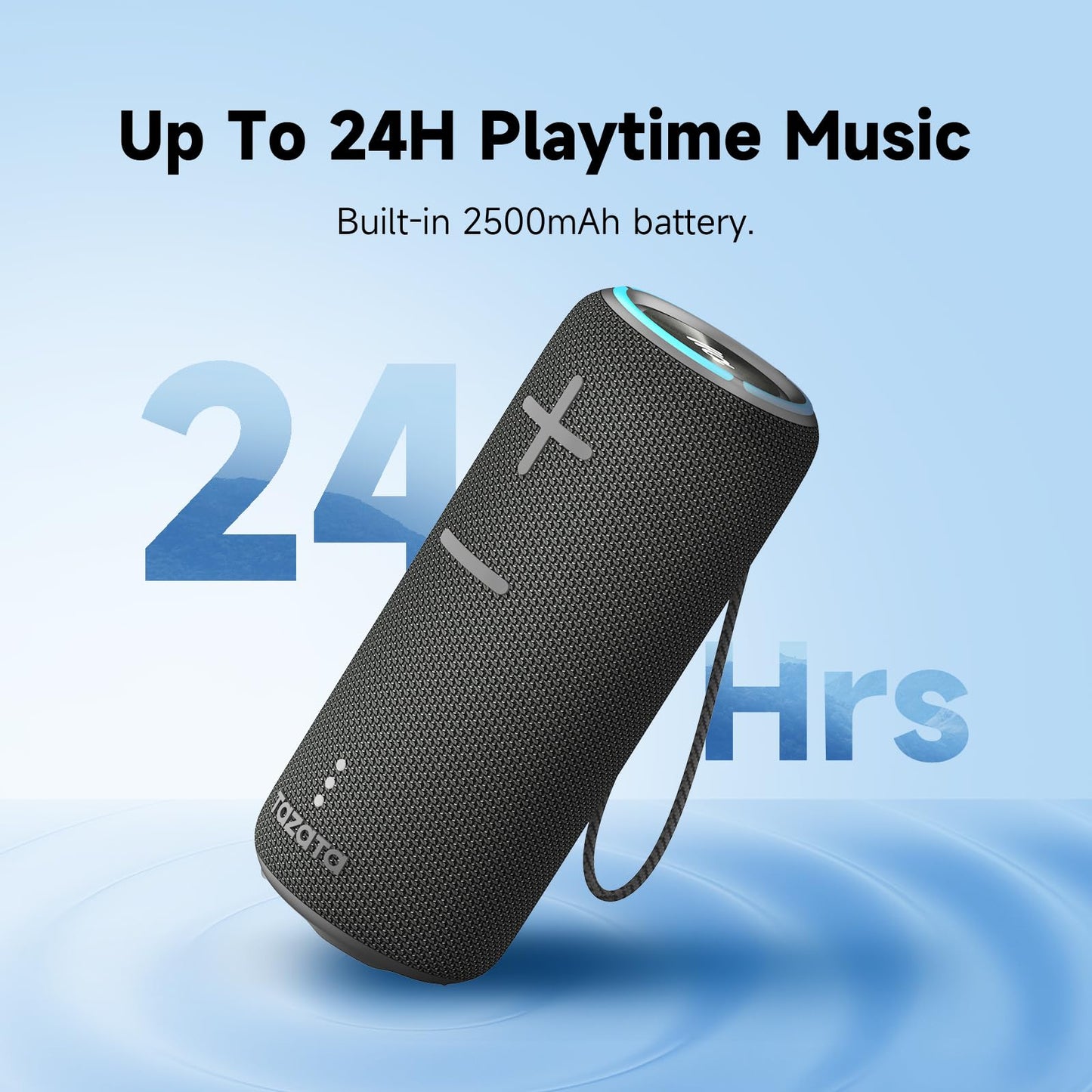 TAZATA Portable Bluetooth Speaker, 30W 360° Surround Sound IPX7 Waterproof Wireless Golf Speakers,Outdoor Loud TWS Speaker,for Beach,Party,Camping Gift,8H Playtime