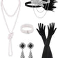 PLULON 6 Pcs 1920s Flapper Accessories for Women, Great Gatsby Flapper Accessories Fashion Roaring 20s Costume for Women