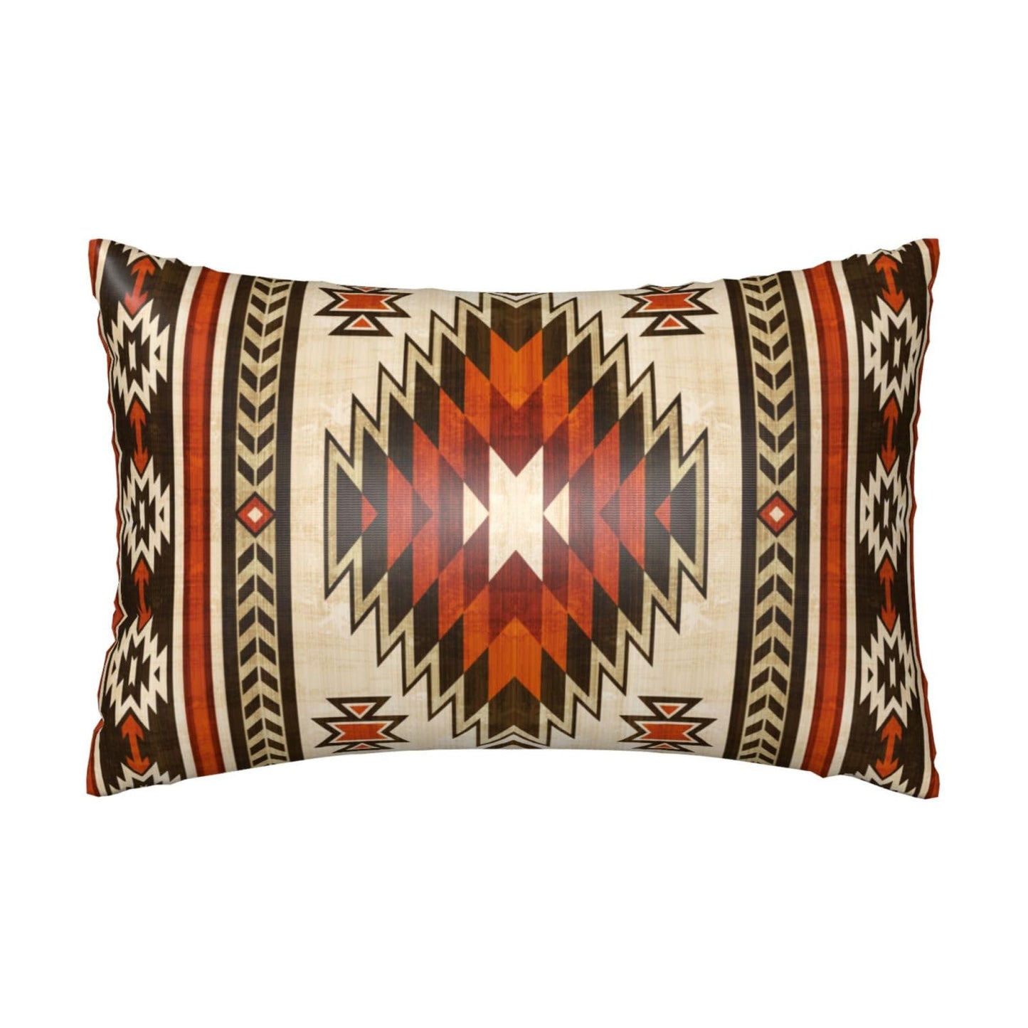 Imitation Silk Pillow Case for Hair and Skin Western Native American King Size 1 Pack Satin Pillow Cases with Zipper Super Soft Pillow Cover for Women Bed Sleeping, 20x36 Inches