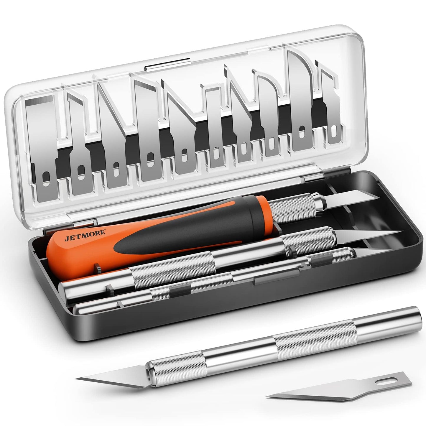 16 Pcs Exacto Knife Set, 3 Craft Knife and 13 SK5 Steel Blades, Precision Hobby Knife for Carving, Modeling, DIY, Scrapbooking, and Art Projects