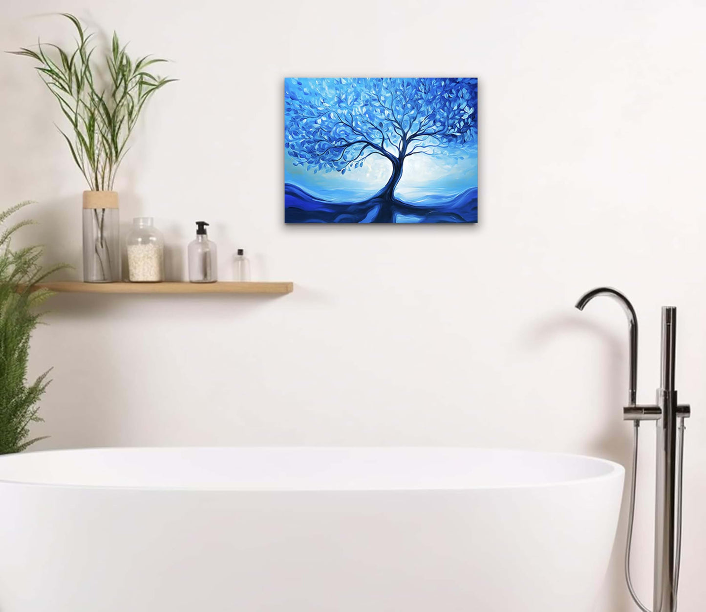 ketilly Blue Art Tree Of Life Canvas Paintings Wall Art Abstract Modern Canvas Prints Wall Art For Livingroom, Bedroom, Office, Farmhouse Home Wall Decor 15X12 Inches 1Pcs