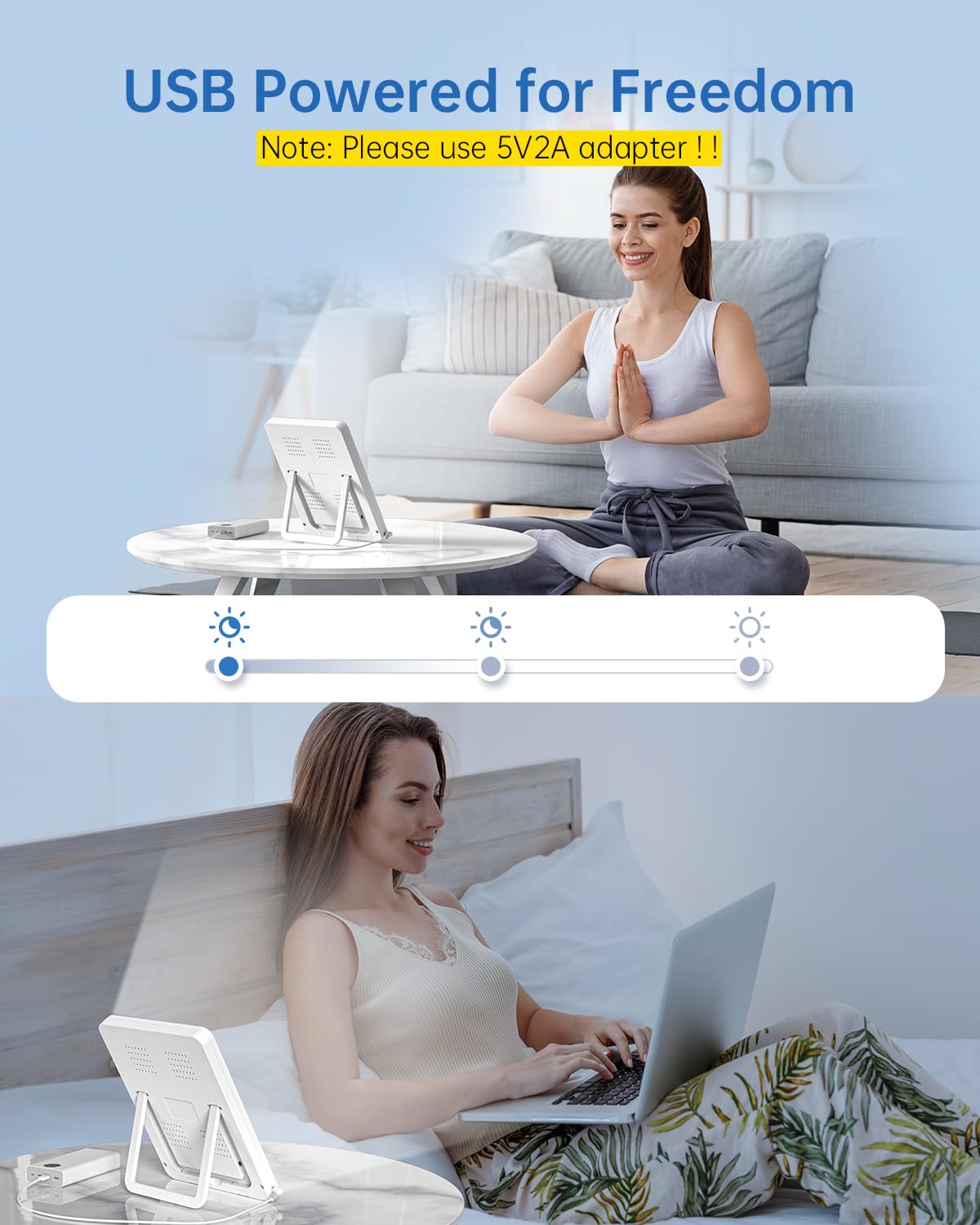 SUXIO Light Therapy Lamp - 10000 Lux Therapy Light, 3 Timing & Mode Happy Lamp, Touch Control Daylight Lamps with Memory Function, Portable Light Therapy Box for Home/Office Use As Lift Mood