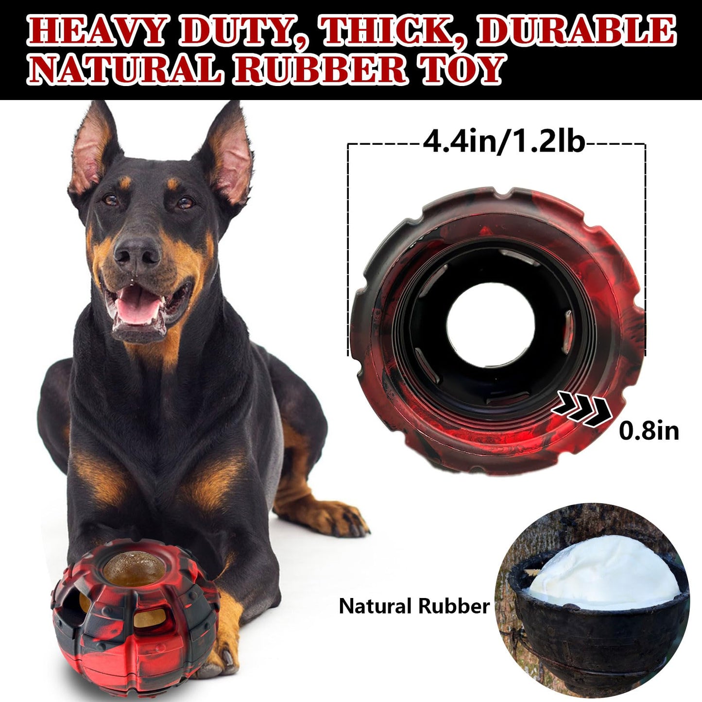 Yipetor Dog Toy, Frozen Dog Treats to Keep Dogs Busy, Interactive Treat Dispensing Dog Toy Puzzle, Interactive Chew Toys for Large Dog, Power Chewer, Durable Rubber-Easy to Clean-Holds Kibble, Treats