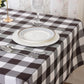 2 Pack Waterproof Polyester Fabic Rectangle Checkered Tablecloth，60x120 Outdoor Table Cloth，Oil Stain Prevention Table Cloth for Pinics and Parties（Chocolate and White）
