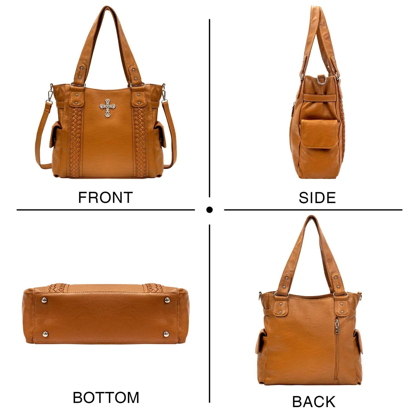 Purses and Handbags for Women Ladies Western Purse Large Hobo Bag Top Handle Handbag with Adjustable Crossbody Strap Vintage (Brown)