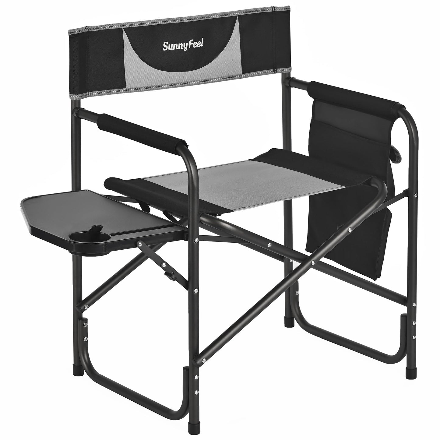 SUNNYFEEL Oversized Camping Directors Chair, Portable Folding Lawn Chairs for Adults Heavy Duty with Side Table,Pocket for Beach, Fishing,Picnic,Concert Outdoor, Foldable Camp Chairs