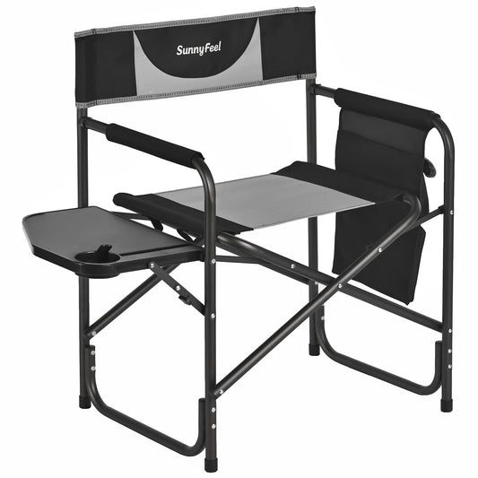 SUNNYFEEL Oversized Camping Directors Chair, Portable Folding Lawn Chairs for Adults Heavy Duty with Side Table,Pocket for Beach, Fishing,Picnic,Concert Outdoor, Foldable Camp Chairs