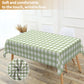 Checkered Tablecloth Rectangle 55"x70" - Green and White Plaid Tablecloth, Washable and Anti-Wrinkle Gingham Table Cloth for Spring Summer Picnic Dinner Restaurant Outdoor