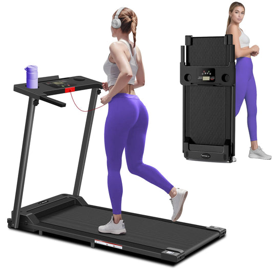 Treadmill with Handles, 2025 Upgraded Small Treadmills Home, Portable Electric Treadmills for Home 300 lbs Capacity,Walking Pad Treadmill,Lightweight Folding Foldable Walking Pad with LED Display