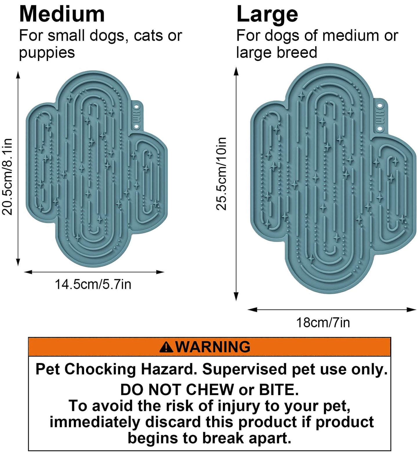 OHMO-Cactus Lick Mat for Dogs and Cats(2 Pack) Easy to Clean Pet Slow Feeder with Suction Cups, Licking Pad for Anxiety Relief and Boredom Reduction