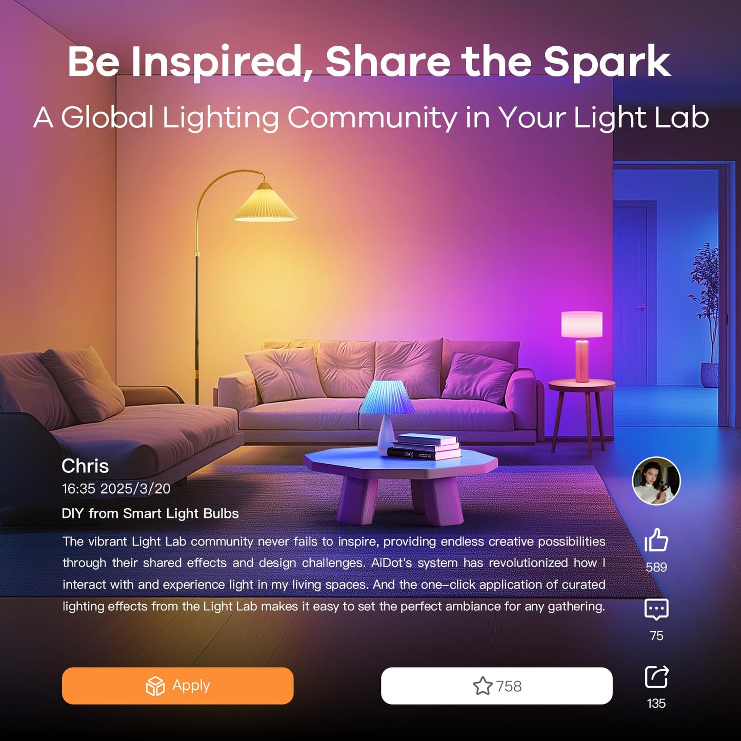 OREiN Matter Smart Light Bulb, Smart Light Bulbs Work with Apple Home, Alexa, Google Home, SmartThings, A19 Color Changing Light Bulbs 2.4Ghz WiFi, 800 Lumens Equivalent 60W 4Pack