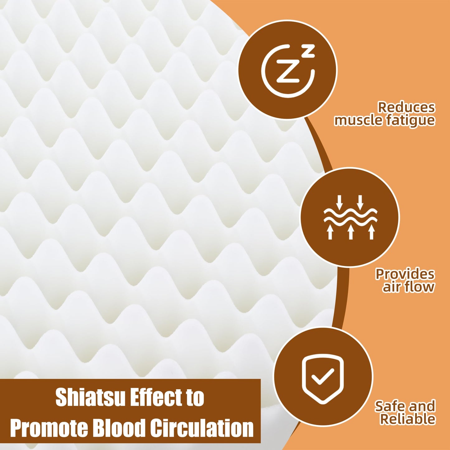 BALAPET Recliner Cushions for Long Sitting,Egg Crate Foam Recliner Cushion for Elderly Reduces Muscle Fatigue and Provides Air Flow,Extra Large Non-Slip Seat Cushion with Back Support(20×20×4in)