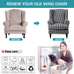 Wing Chair Slipcovers 2 Pieces Stretch Spandex Wingback Chair Covers Sofa Slipcover Printing Wingback Armchair Slipcovers Furniture Protector Couch Soft with Elastic Bottom for Wingback Chairs,13