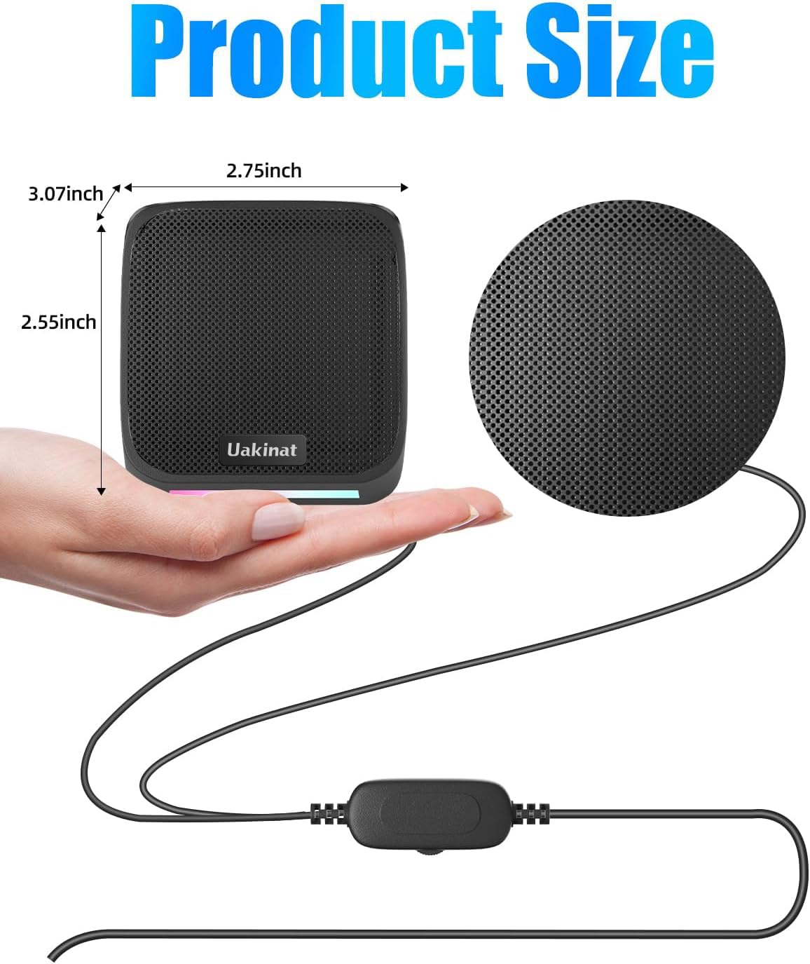 Uakinat Computer Speakers,Computer Speakers for Desktop PC,Desktop Speakers,Small Computer Speakers USB Powered 3.5mm Aux Speaker for PC,Laptop,Tablet,Phone