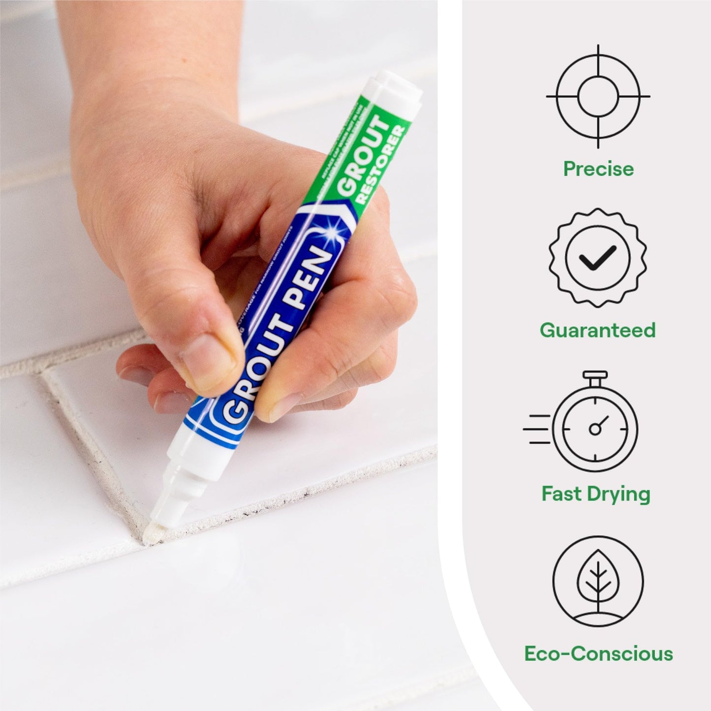 Grout Pen White Tile Grout Paint: Waterproof Grout Paint Pen, Whitener and Grout Sealer Marker for Cleaner Looking Grout Lines - White, Narrow 5mm Tip (7mL) - 3 Pack