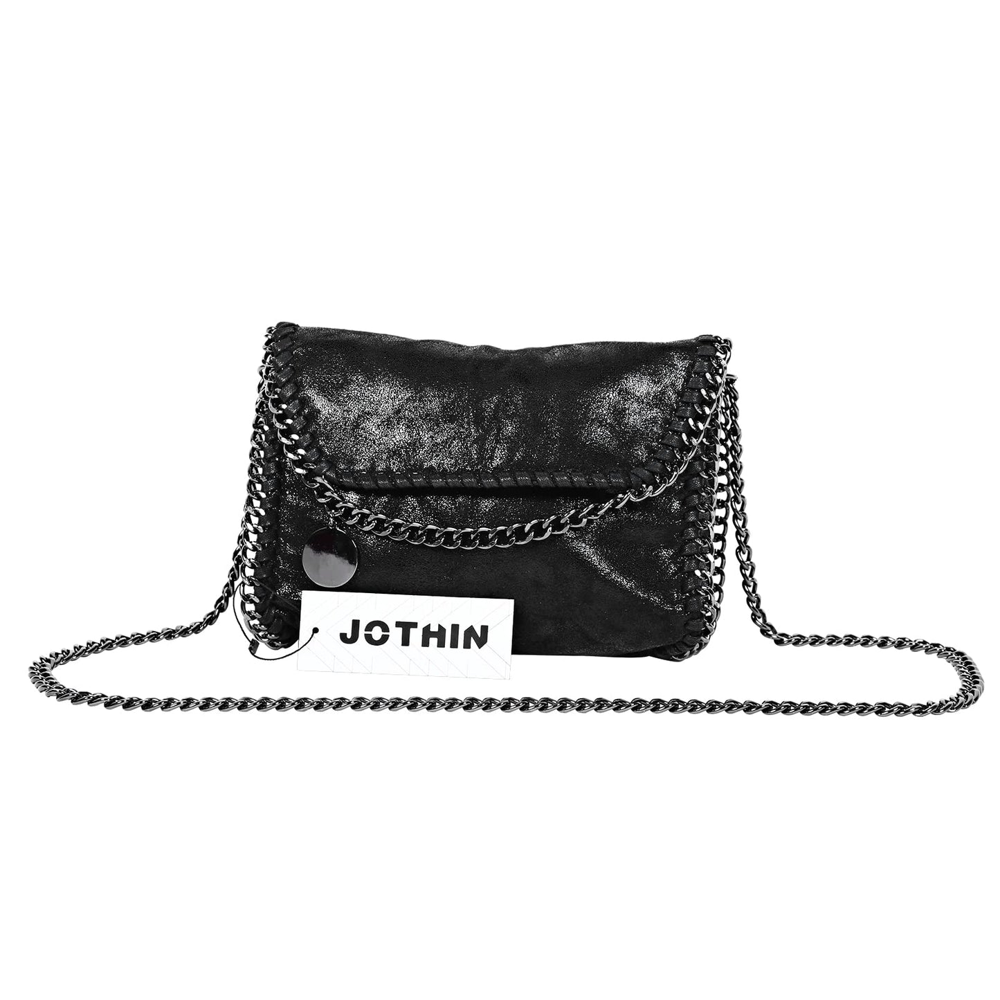 JOTHIN Crossbody Bags for Women Designer Handbags for Women Black Clutch Chain Crossbody Purse Women's Shoulder Handbags(Black)