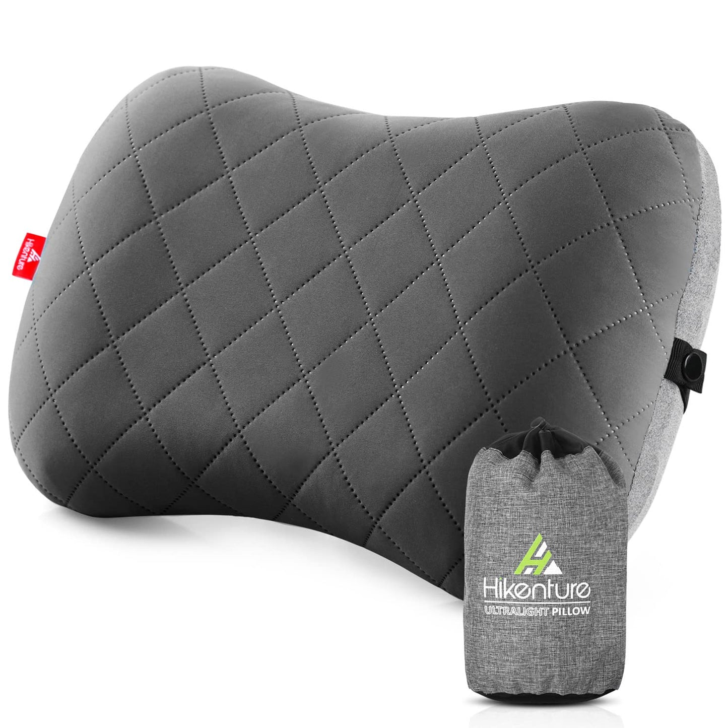 Hikenture Camping Pillow with Removable Cover - Ultralight Inflatable Pillow for Neck Lumbar Support - Upgrade Backpacking Pillow - Washable Travel Air Pillows for Camping, Hiking, Backpacking